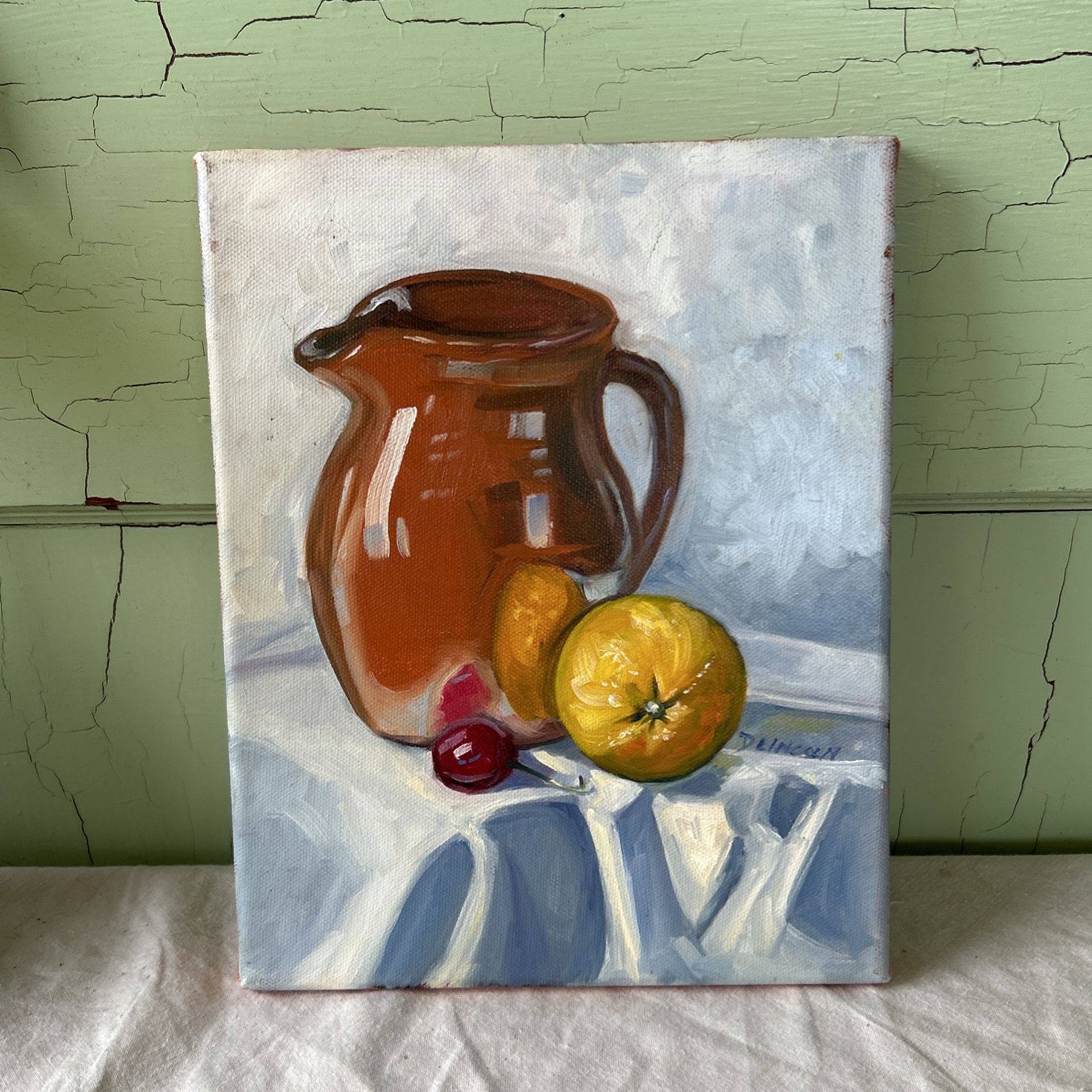 Classical still life with fruits and jug