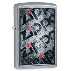 Zippo Diamond Plate Logo Lighter