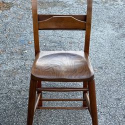 Antique Chapel Chair- Beech W/ Elm Seat- Prob. English