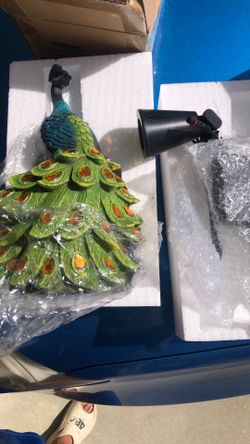Peacock Garden sculpture with solar led
