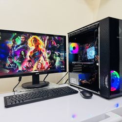 DELL Starter Gaming PC 4 Core I5 @ 3,4 GHz. FirePro V5800. 128G SSD, 500G HDD, 12G RAM. WIFI. USB 3.0. 460W PSU. 22” Monit/Keyb,Mouse. Win11 Pro