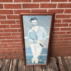 Framed, Signed Print “The Tennis Player ” By Bart Forbes Us Open