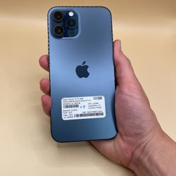 iPhone 12 Pro Max 256GB For Cricket Pacific Blue Mint Condition! Warranty Coverage!  Original!