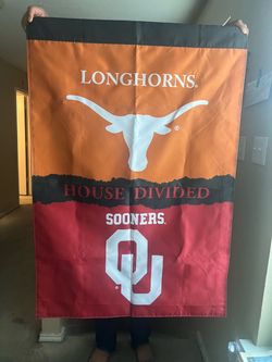 Texas Longhorn/OU sooners flag