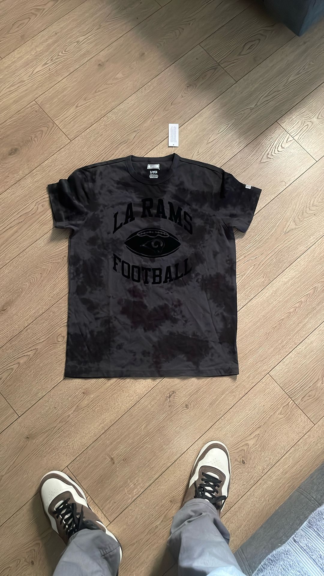 Brand New Tailgate T Shirt Los Angeles Rams Black Suede Lettering Sz: S