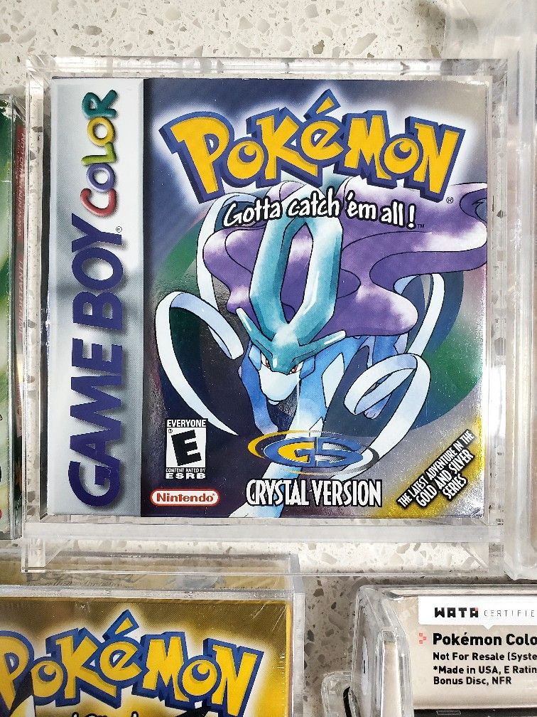 NICE Pokemon Crystal Version MISPRINT - Complete in Box CIB w/Case, inserts! GBC