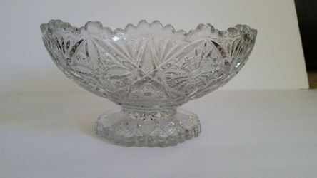 Vintage Pressed Glass Pedestal Bowl