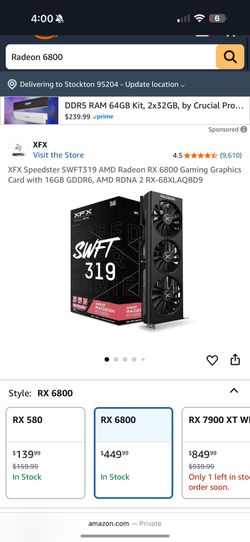 Graphics Card. Rx 6800