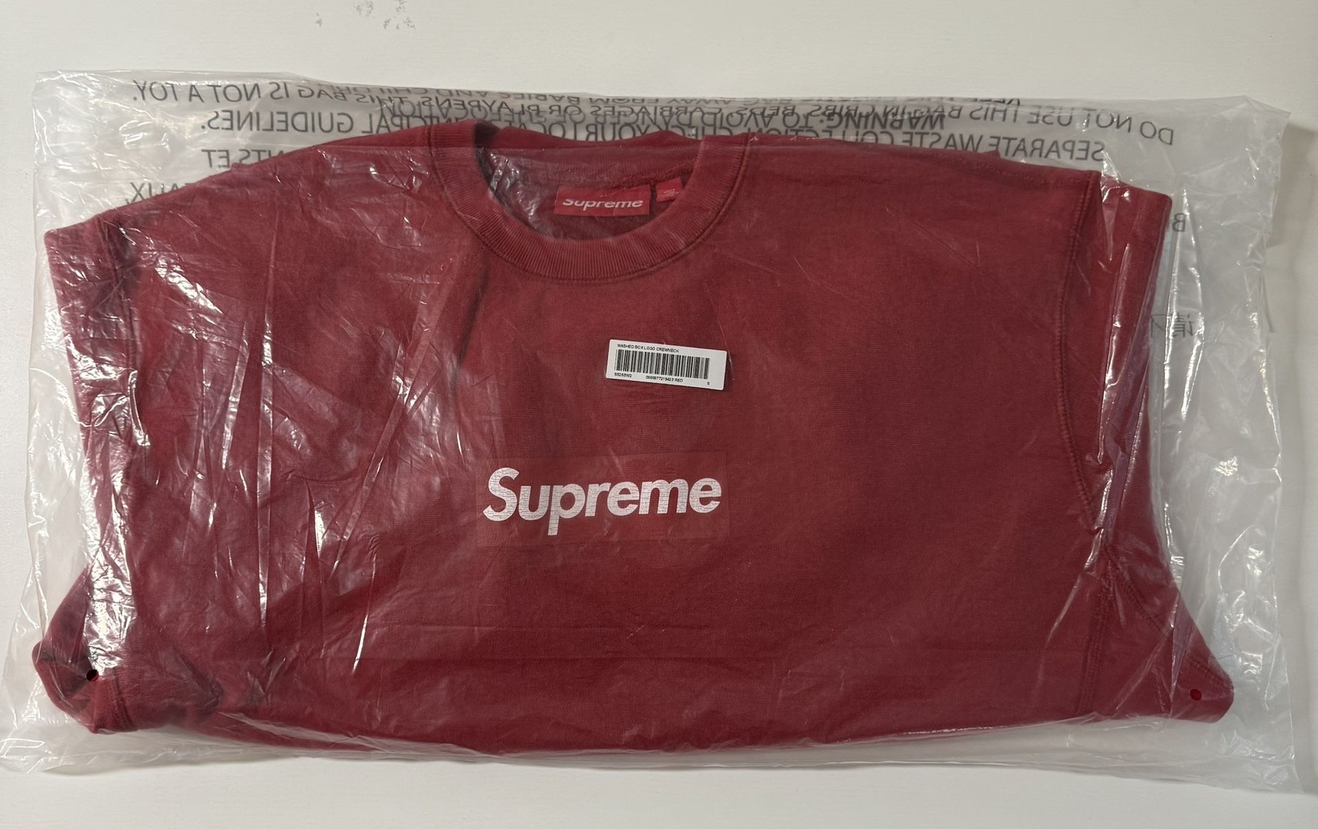 Supreme Washed Box Logo Crewneck Red