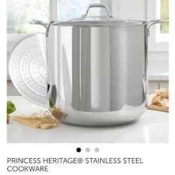 princess heritage stainless steel 60 qt. stock pot 