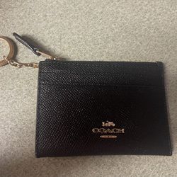 Coach card holder keychain