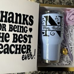 Personalized  Valentine’s Teacher Gift With Tumbler 