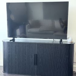 Black TV Stand & 55 Inch Smart TV
