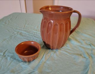 Magnolia hearth and hand pitcher and small dish
