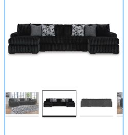 Midnight-Madness 3-Piece Sectional with Double Chaise