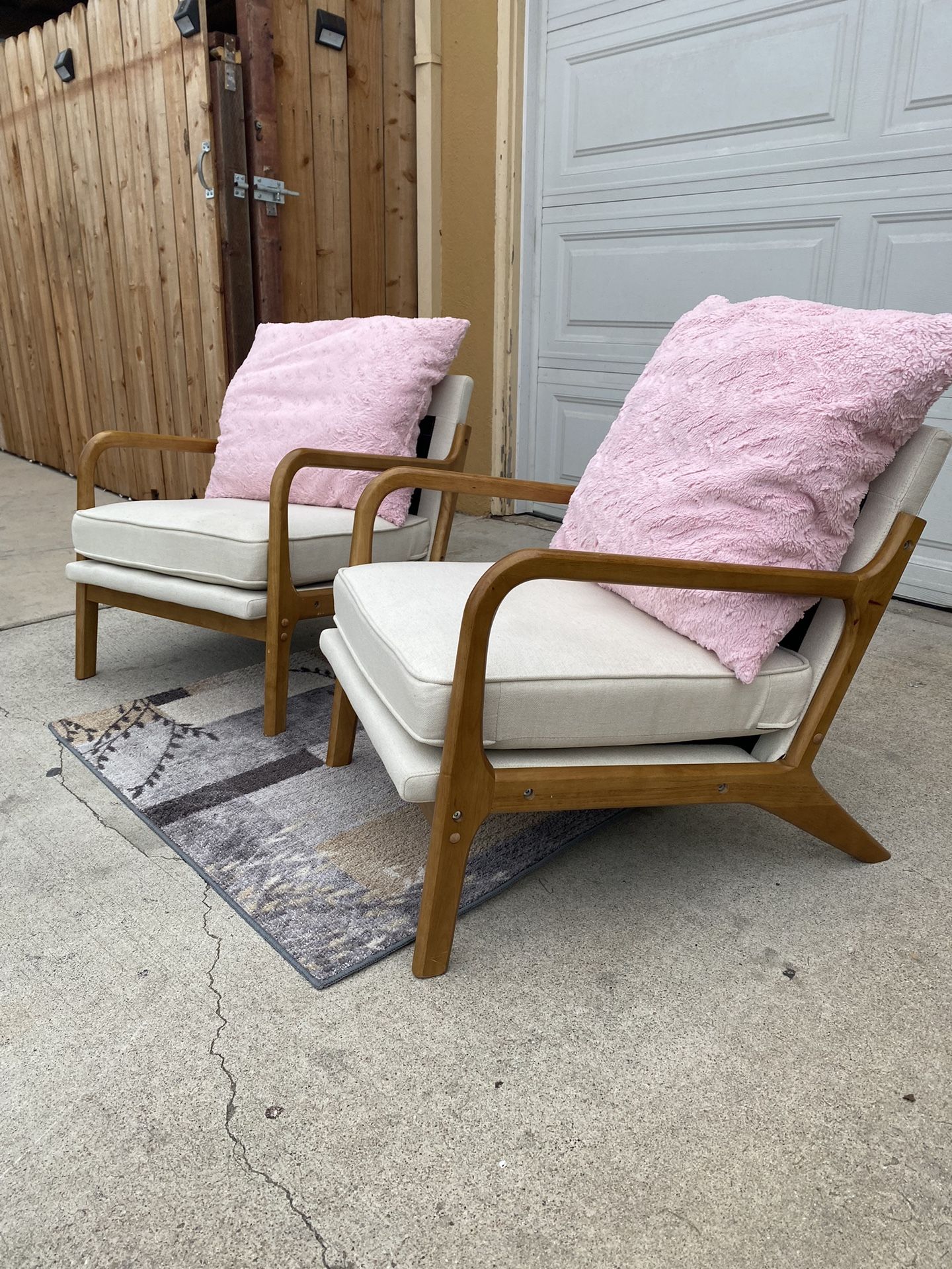 2 Mid Century Style Accent Chairs