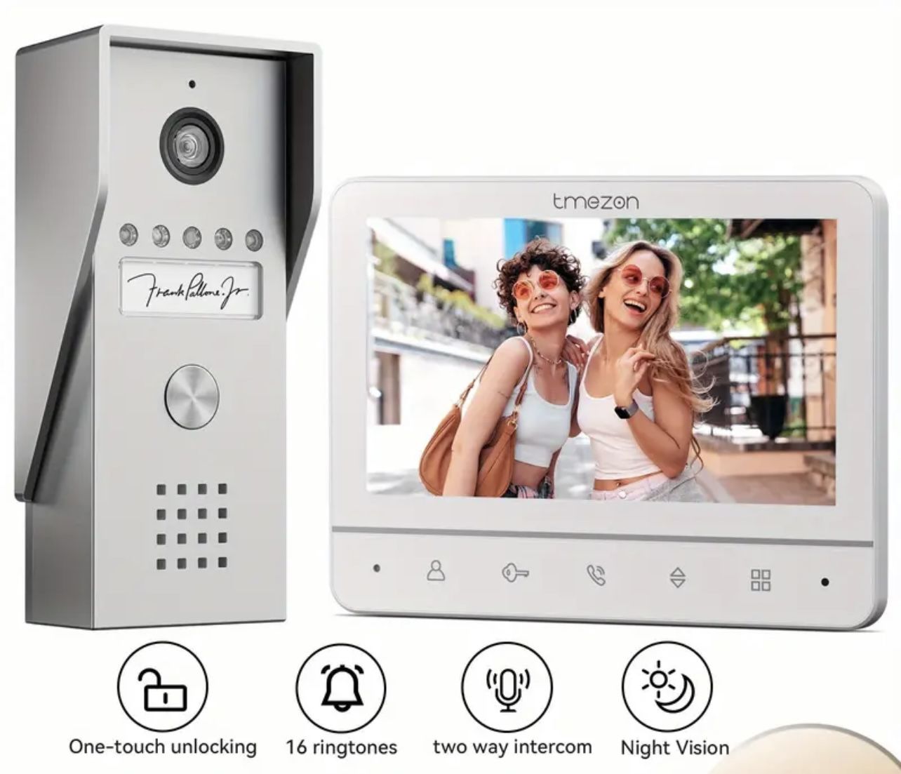Video Doorbell Phone, Wired Video Intercom System, With 1-Camera And 1-Monitor
