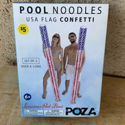 POZA LUXURIOUS POOL NOODLES USA FLAG CONFETTI GREAT FOR POOL OR LAKE