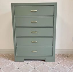 5 Drawer Tall Green Dresser