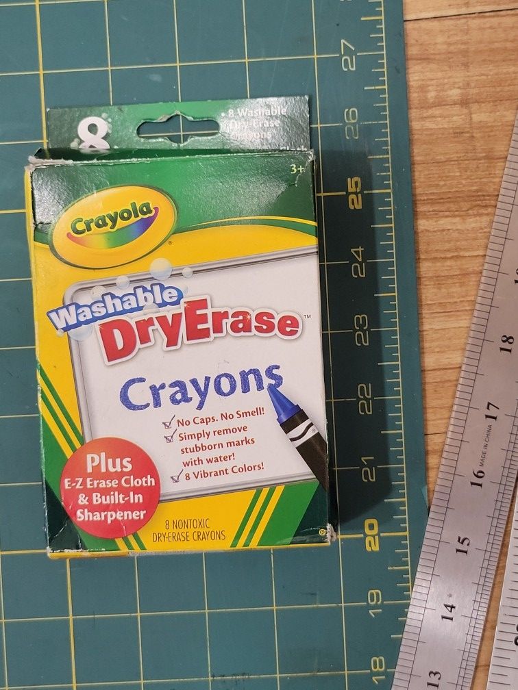 Dry Erase Crayola Crayons, Cloth, Sharpener