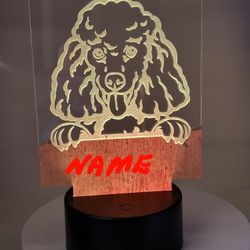 Personalized Custom Dog Breed LED Light, Night Light  Poodle
