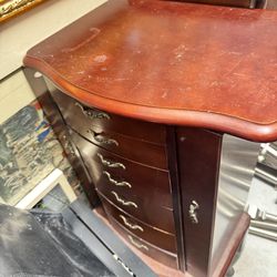 Vintage Jewelry Display Wood Cabinet