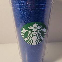 Starbucks Blue glitter Venti 20 oz tumbler cup