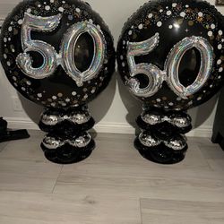 50th Birthday Balloon Tower