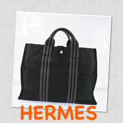 H E R M E S Fourre Tout MM Hand Tote Bag Canvas 