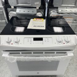 GE 30 In Drop In Electric Glass top 4 Burner Self Clean Range