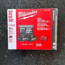 Milwaukee M18 18-Volt Lithium-Ion High Output Starter Kit with Two 6.0 Ah Battery and Charger 