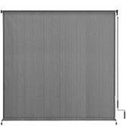 VICLLAX Outdoor Roller Shade (8' W×8' L), Patio Cordless Roller Blinds, Exterior Roll Up Shade with Spliced Design for Patio Porch Gazebo, Grey