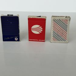 Vintage Airline Playing Cards & 2 Glasses From Intercontinental Airport (bush)