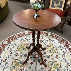 Antique Round 4 Column Base Table