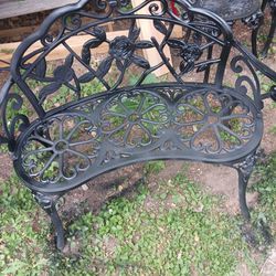 Cast Aluminum Bench With Two Side Chairs