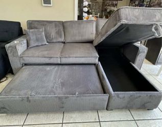 New Sleeper Sectional Couch with USB, Cup Holders and Storage! Free Delivery 🚚! Free Assembly!