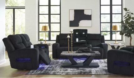 Ashley furniture TwinBrooke all power fully reclining three piece couch set