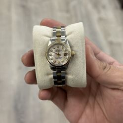 Rolex Ladies Datejust 6916 26mm Mother of Pearl Diamond Dial Yellow Gold Steel 1979