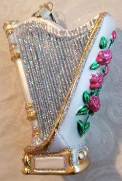 Gkass Harp Christmas Ornament