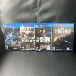 PS4 Game Bundle – CoD, Star Wars, MLB & Spider-Man (4 Games)