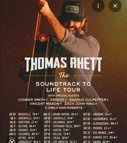 Thomas Rhett Oct 2 Anaheim two tickets. Read