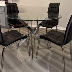 DINING ROOM SET - BLACK CHAIRS