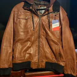 XL Real  Leather Brown Jacket 