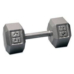 New Ader Fitness Hex Hexagon Cast Iron Metal Dumbbell Dumbbells Dumbell Dumbells 35 lb.