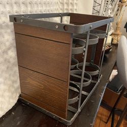 Iron & Wood Wine Bottle Holder 