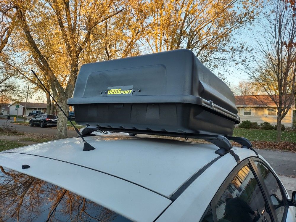 Jegs 18 Cubic Foot Cargo Box and Roof Rack for Small Sedan