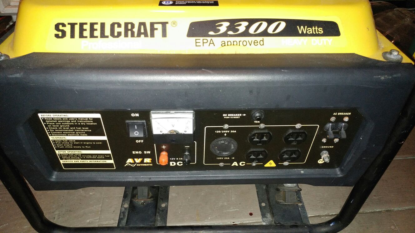Generator 3300 Watt Steelcraft (Like New)