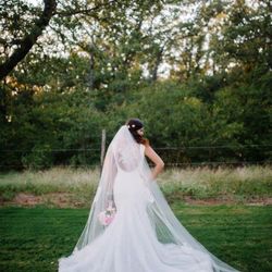 Mermaid Wedding Dress with Cathedral length Veil