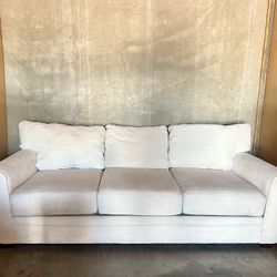 Living Spaces Beige 99” Sofa 