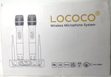 NEW BEST SET🔥 Lococo Dual Wireless Microphone System Handheld Pair Black Mics with Receiver For Party Wedding Music Sound Karaoke Audio Equipment 